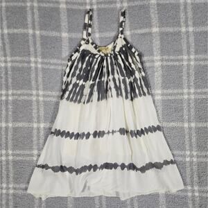 Pinapples Hawaiian Monochrome Charcoal Tie-Dye Mini Dress Size 1-2